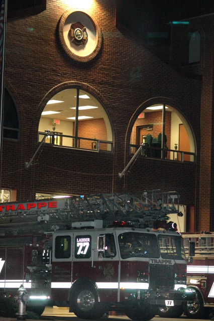 Ladder 77 with Tanker 83 covering Washington Hose at the big one in Conshohocken